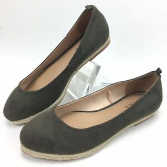 torrid Shoes - Torrid olive faux suede espadrille flats 10W wide